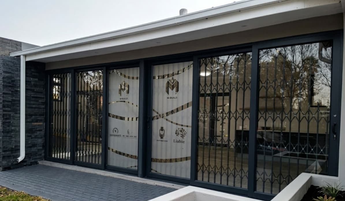Wide aluminium glass doors installed on a new build